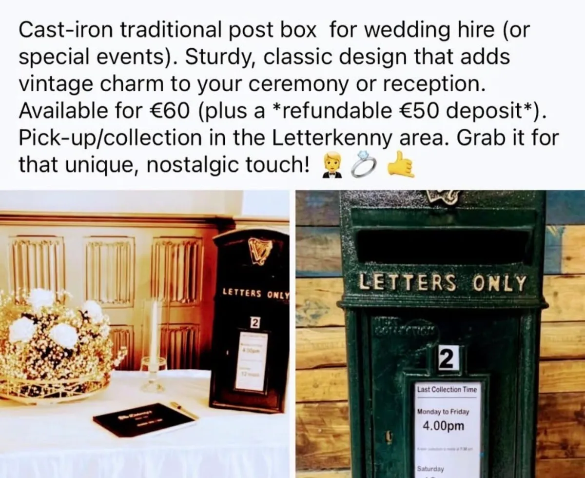 Wedding post box hire