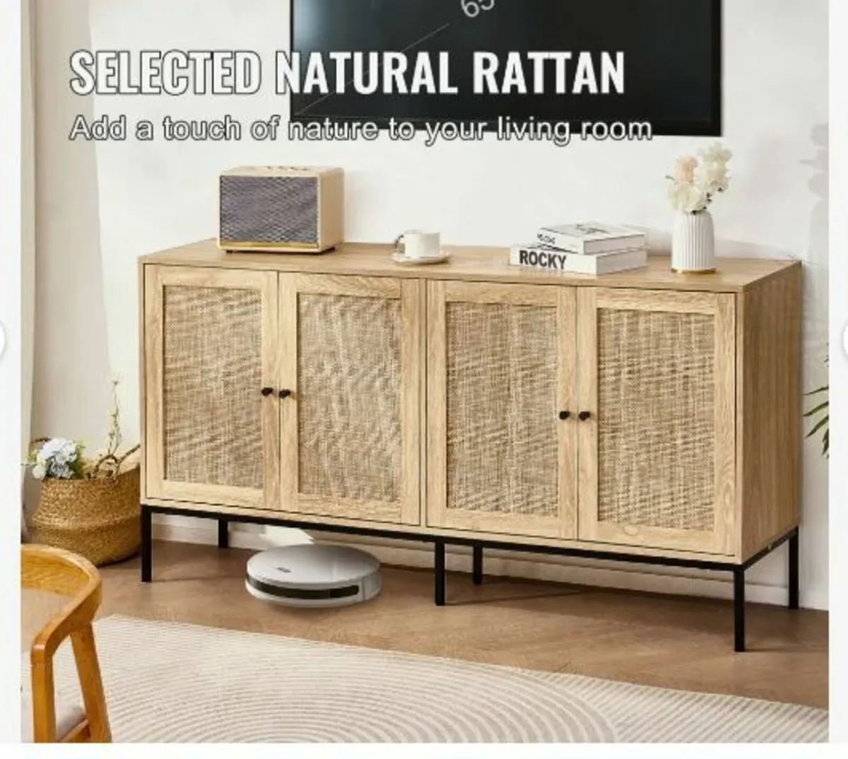 Rattan Cabinet, Rattan Storage Cabinet - Image 3
