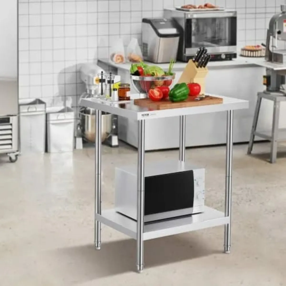 Stainless Steel Prep Table, 24 x 30 x 34 Inch, Hea - Image 2