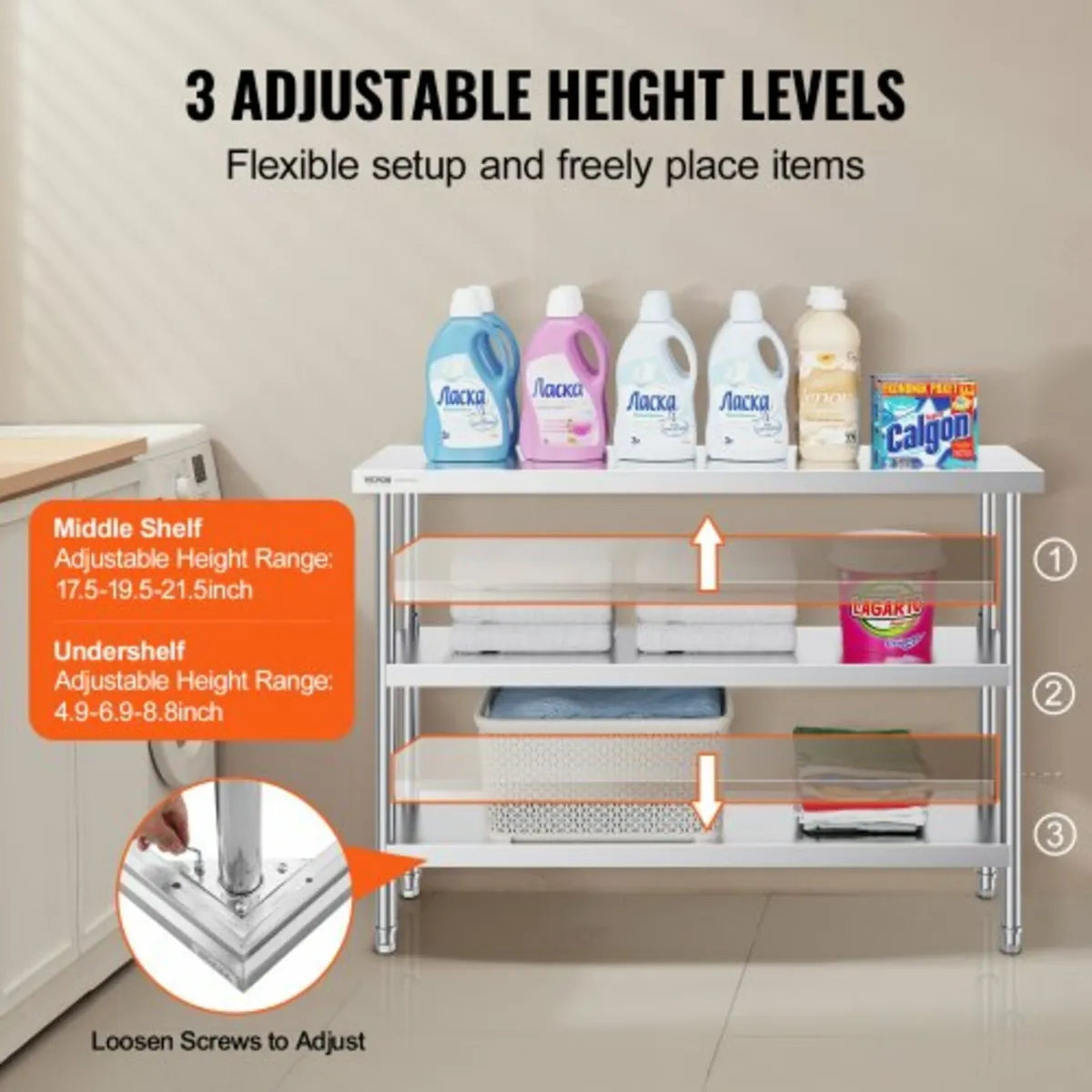 Stainless Steel Food Prep Table Commercial Kitchen - Image 4