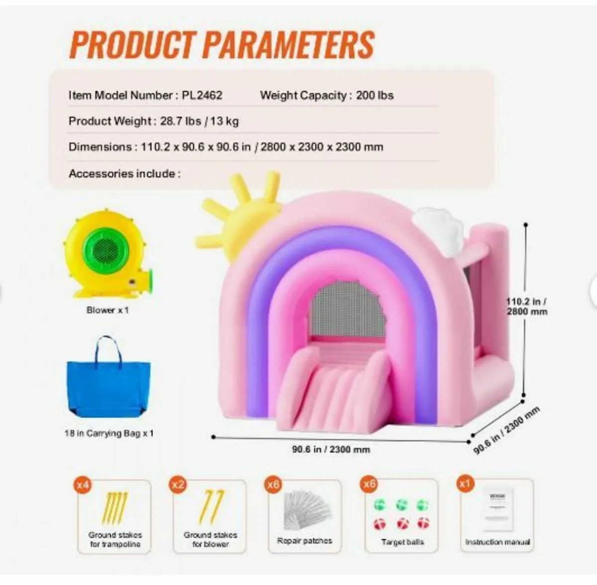 Inflatable Bounce House, Indoor Outdoor - Image 1