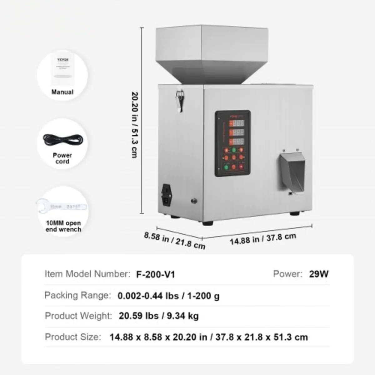 Powder Filling Machine, 0.002-0.44lbs/1-200g, Auto - Image 3