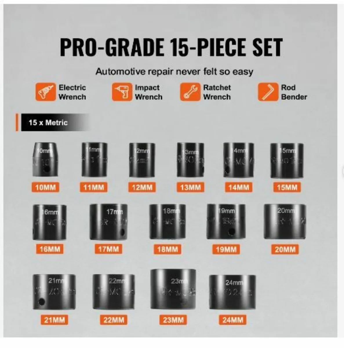 3/8" Drive Impact Socket Set, 15 Piece - Image 3