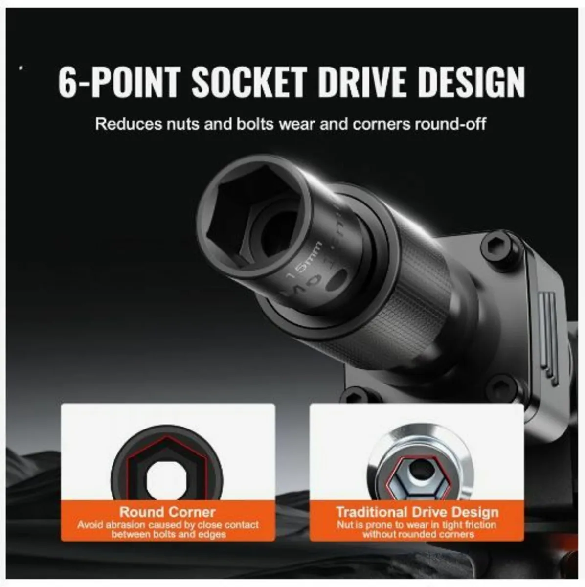 3/8" Drive Impact Socket Set, 15 Piece - Image 4