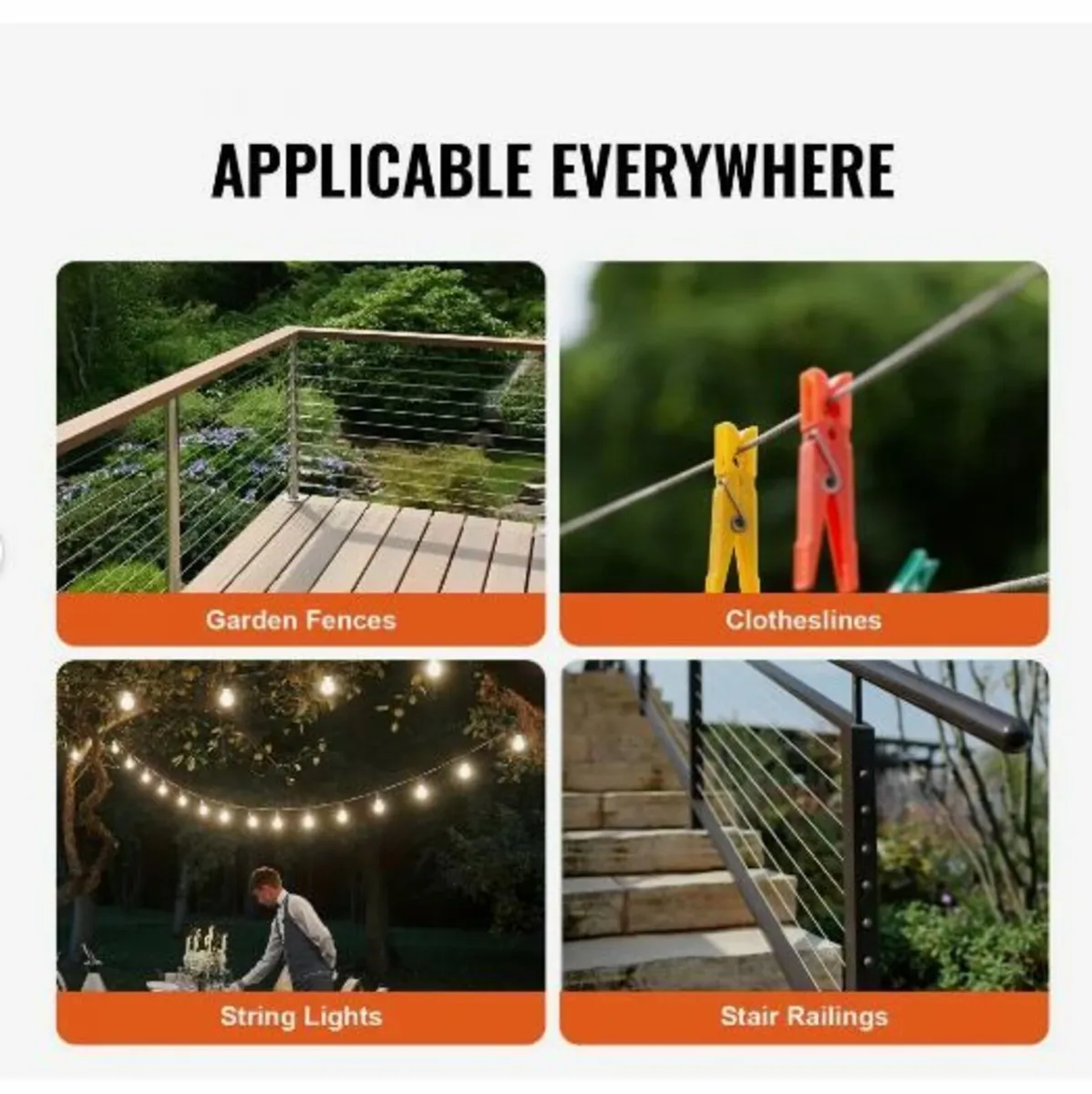 Wire Rope Kit, 1/16" 66 ft 304 Stainless Steel Cab - Image 4