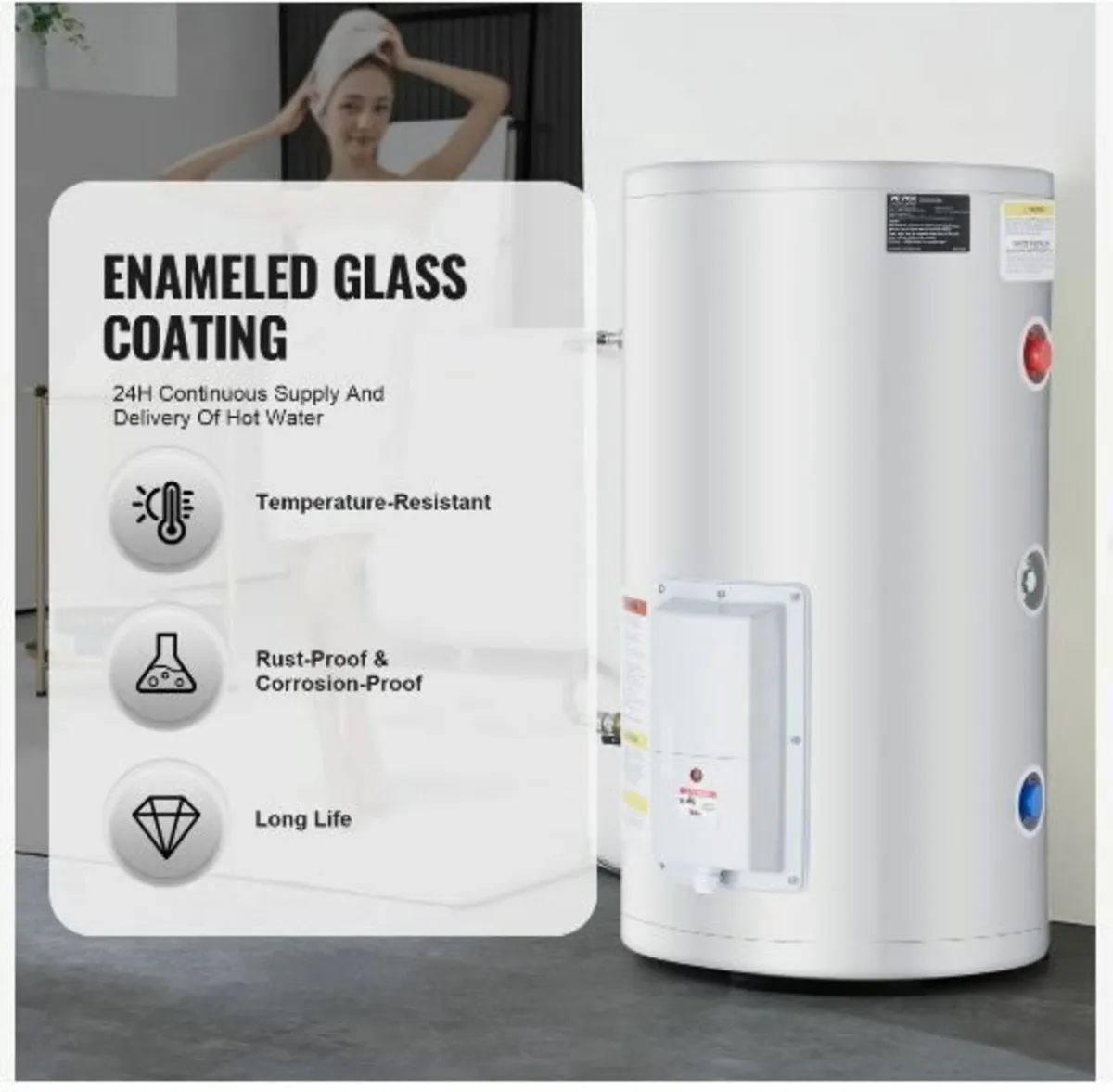 Electric Water Heater, 18 Gallon Tank Instant - Image 2