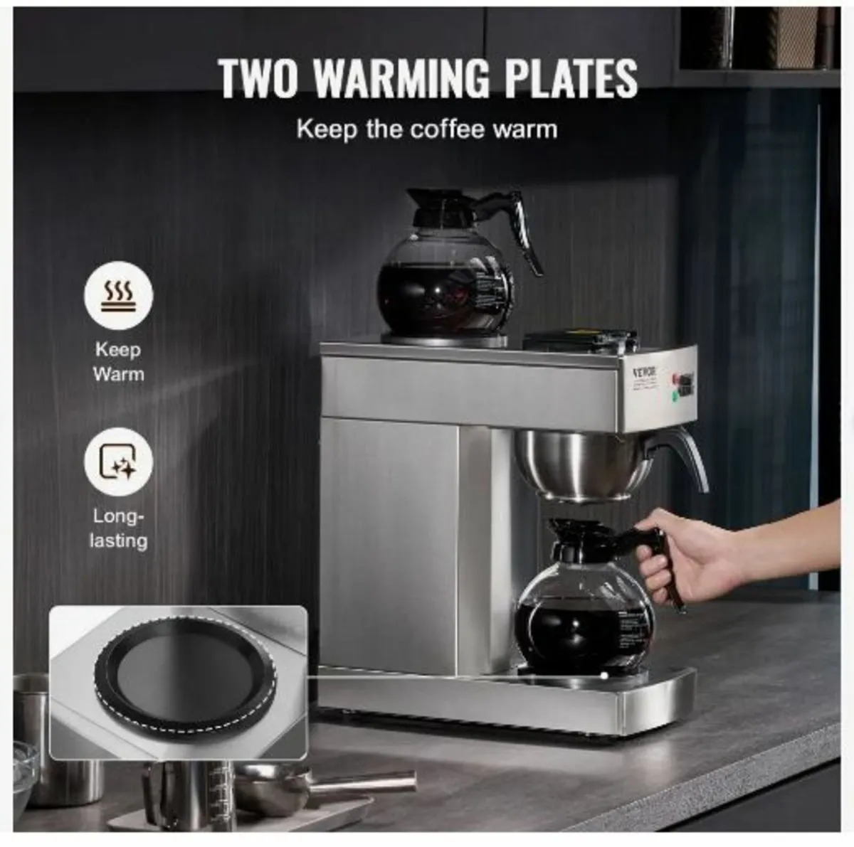 12 Cups Commercial Drip Coffee Maker - Image 3