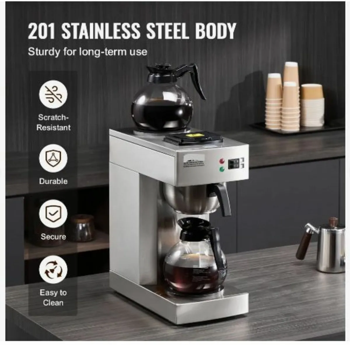 12 Cups Commercial Drip Coffee Maker - Image 4