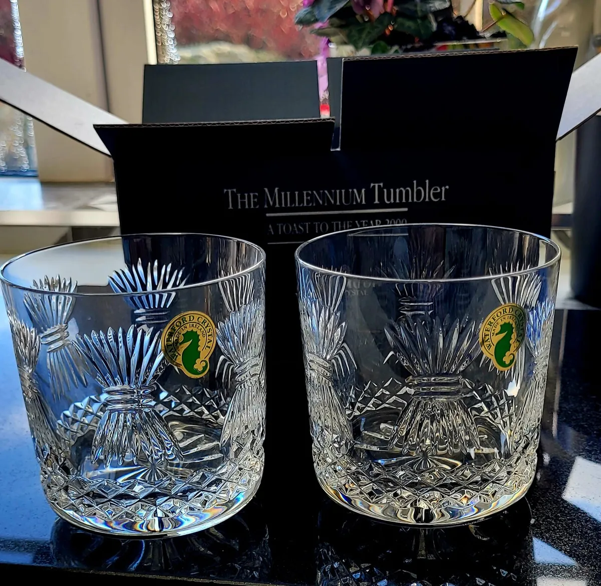 Waterford crystal pair of Millenium Tumblers - Image 1
