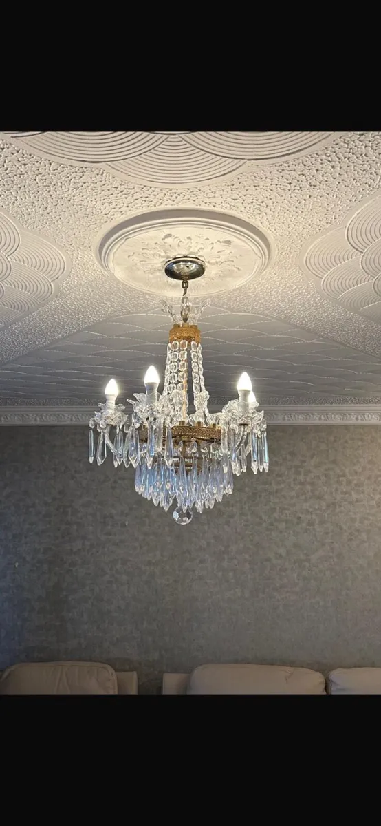 Handmade Waterford crystal chandelier. - Image 1