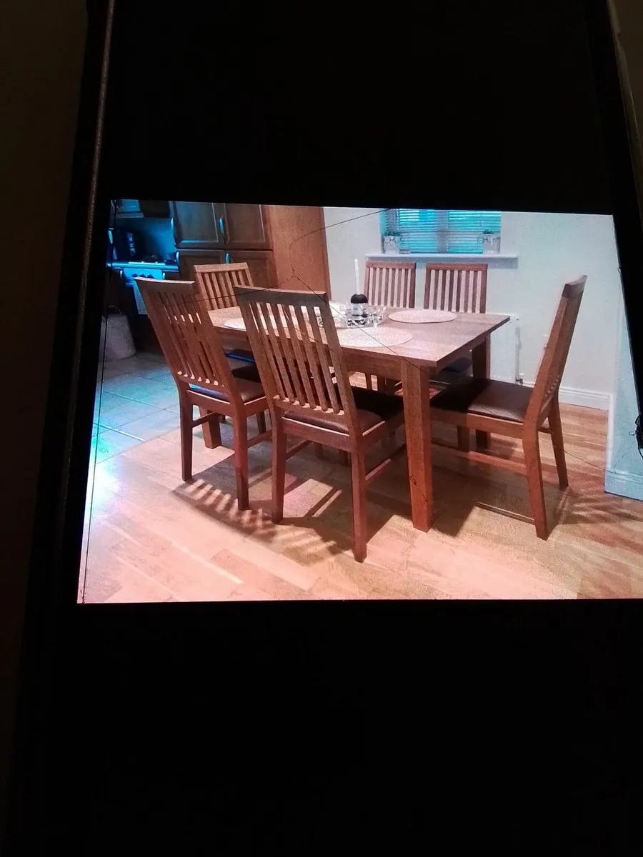 Solid wood table and chairs - Image 1