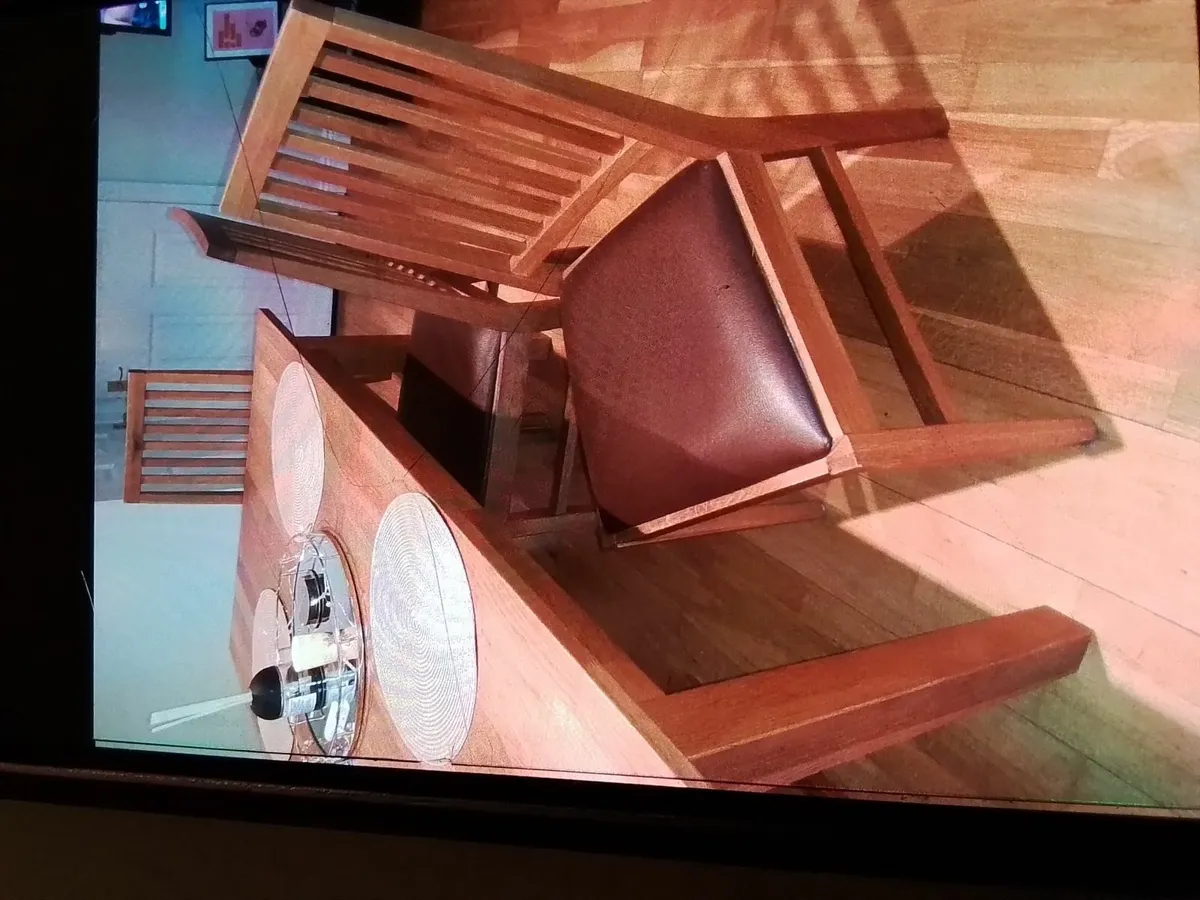 Solid wood table and chairs - Image 2