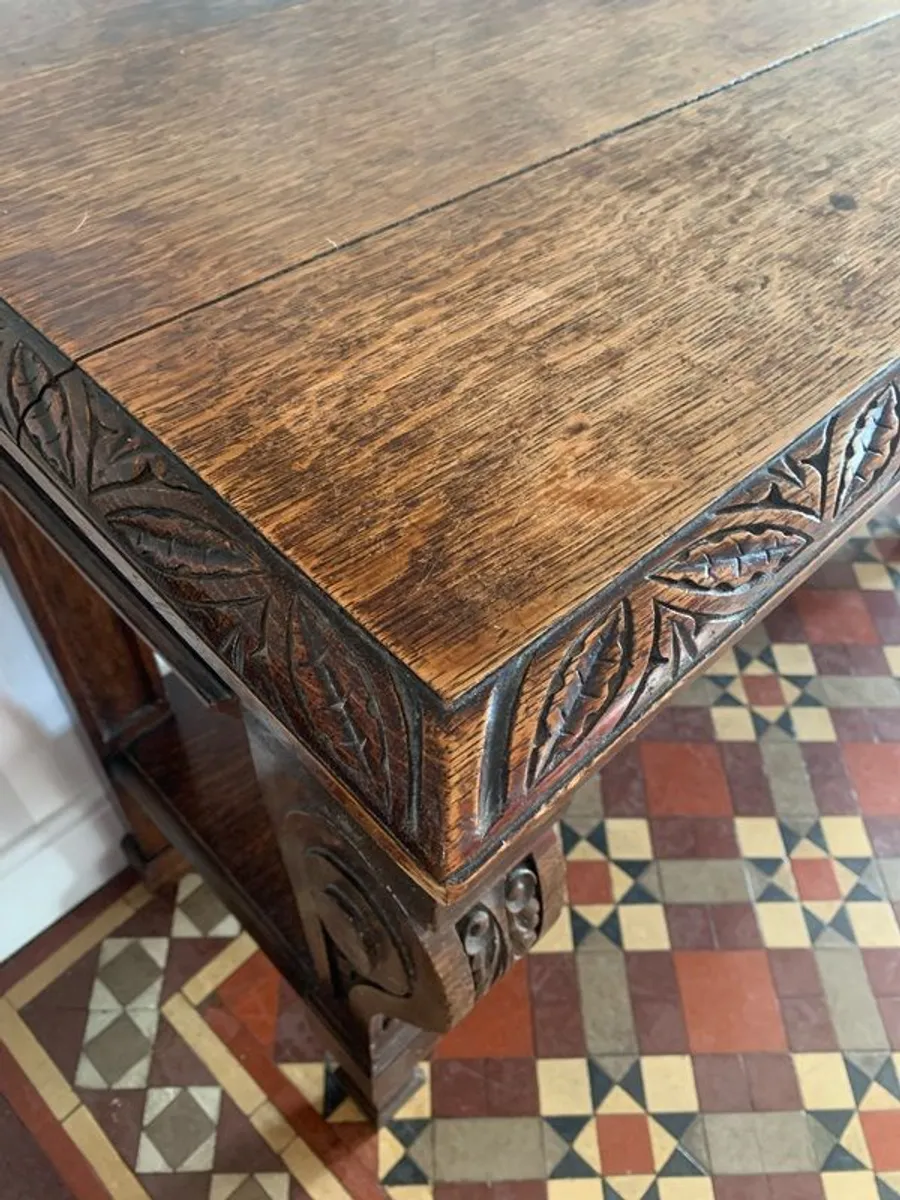 Antique Oak Hall / Console Table - Image 4