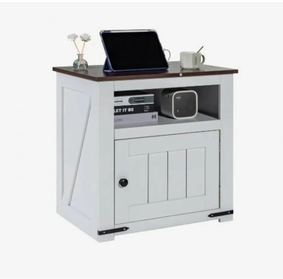 Farmhouse End Table, Square Night Stand - Image 1