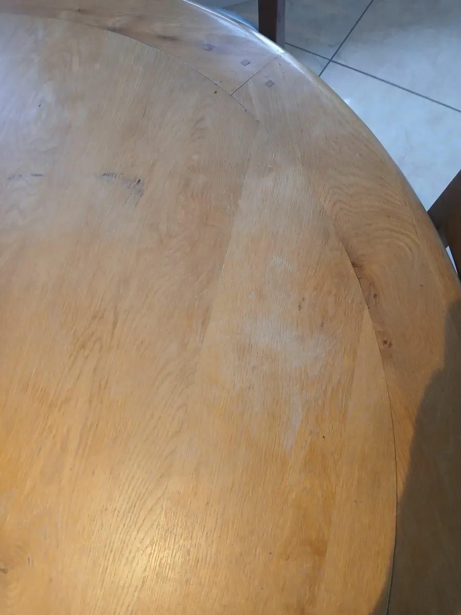 Round oak dining table - Image 3