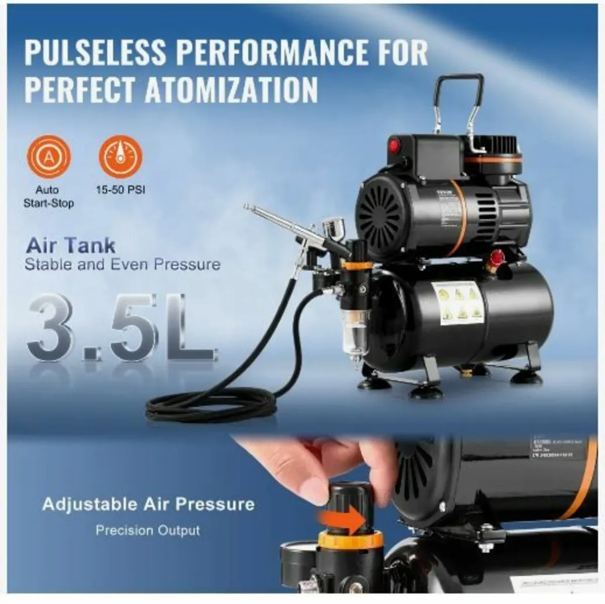 Airbrush Kit, Dual Fan Air Tank Compressor - Image 4