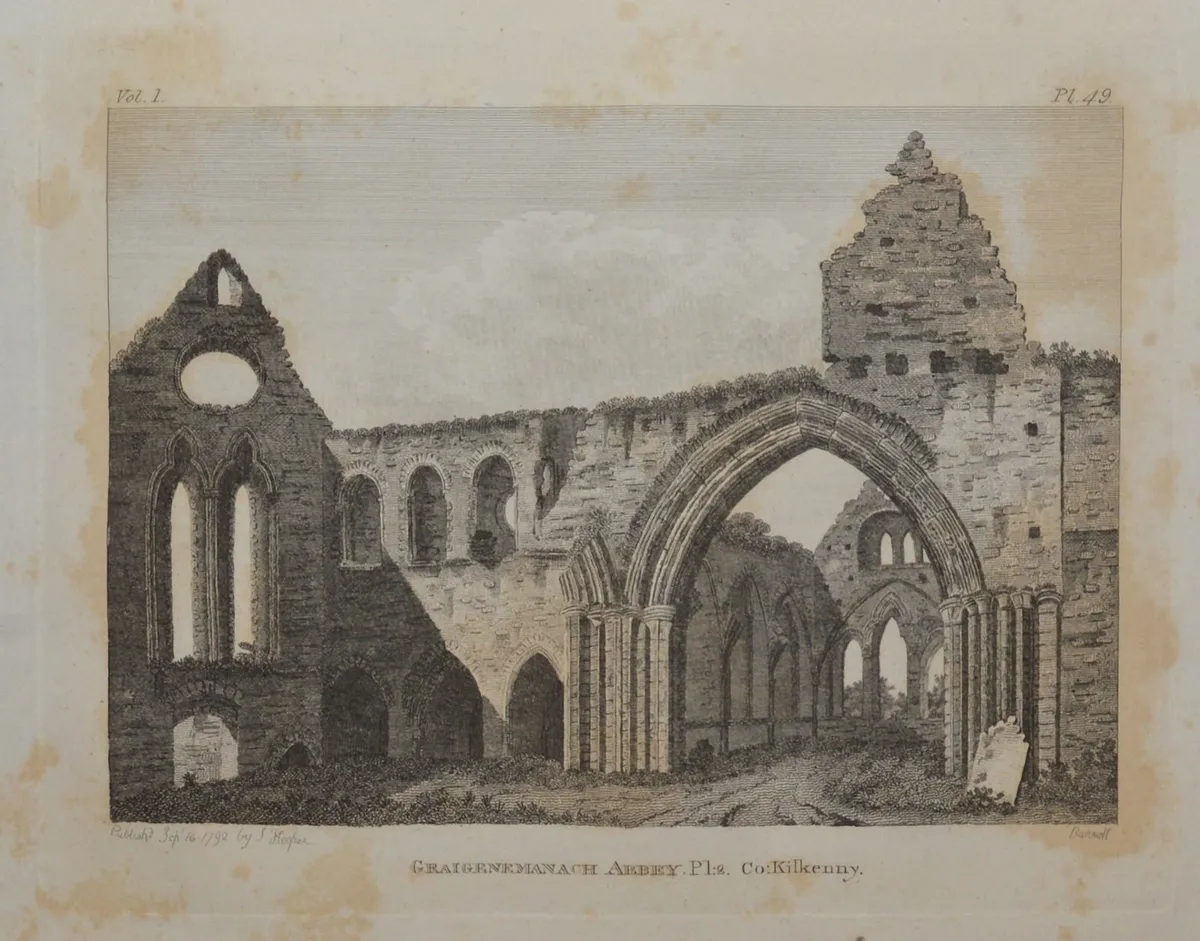 Graiguenamanagh Abbey Kilkenny Pair 1797 Prints - Image 2