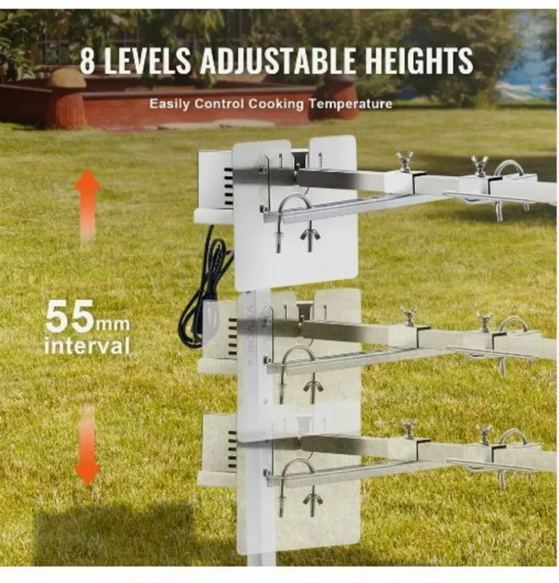 116.8 cm Electric BBQ Rotisserie Grill Kit - Image 4