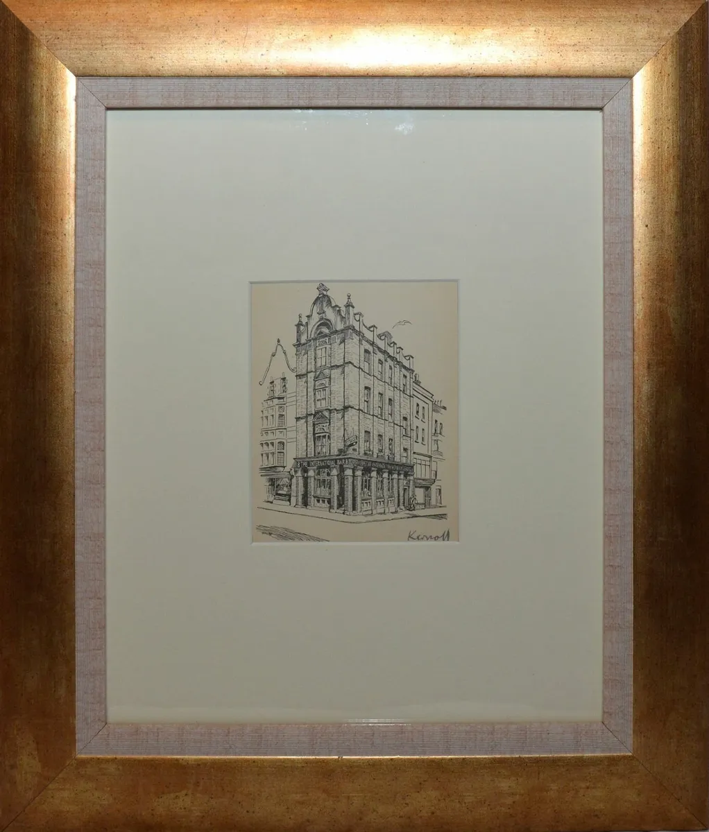 Harry Kernoff Woodcut International Bar Dublin - Image 1