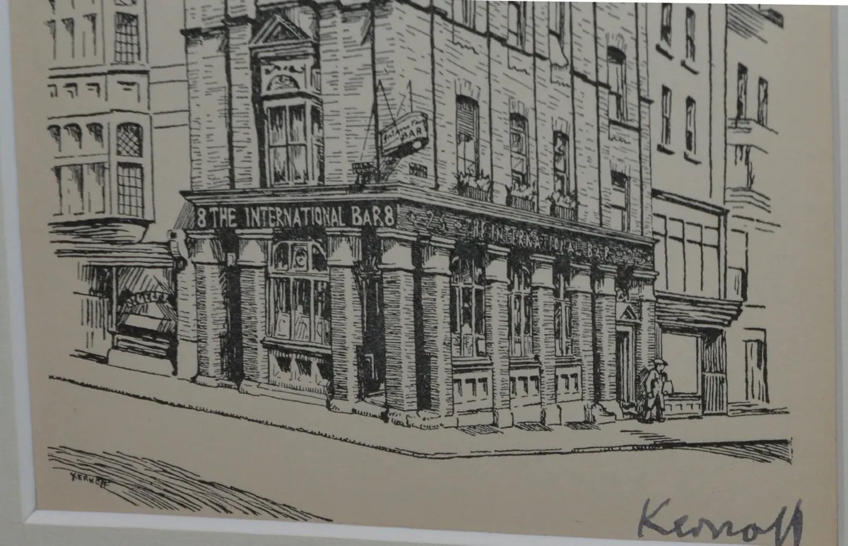 Harry Kernoff Woodcut International Bar Dublin - Image 2