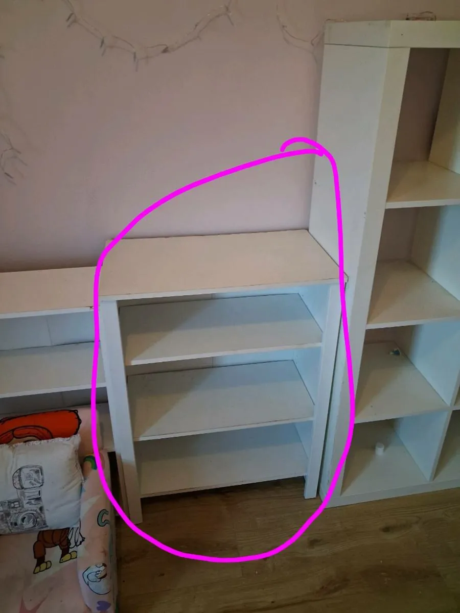 White Four Shelf Bookcase Unit - Image 2