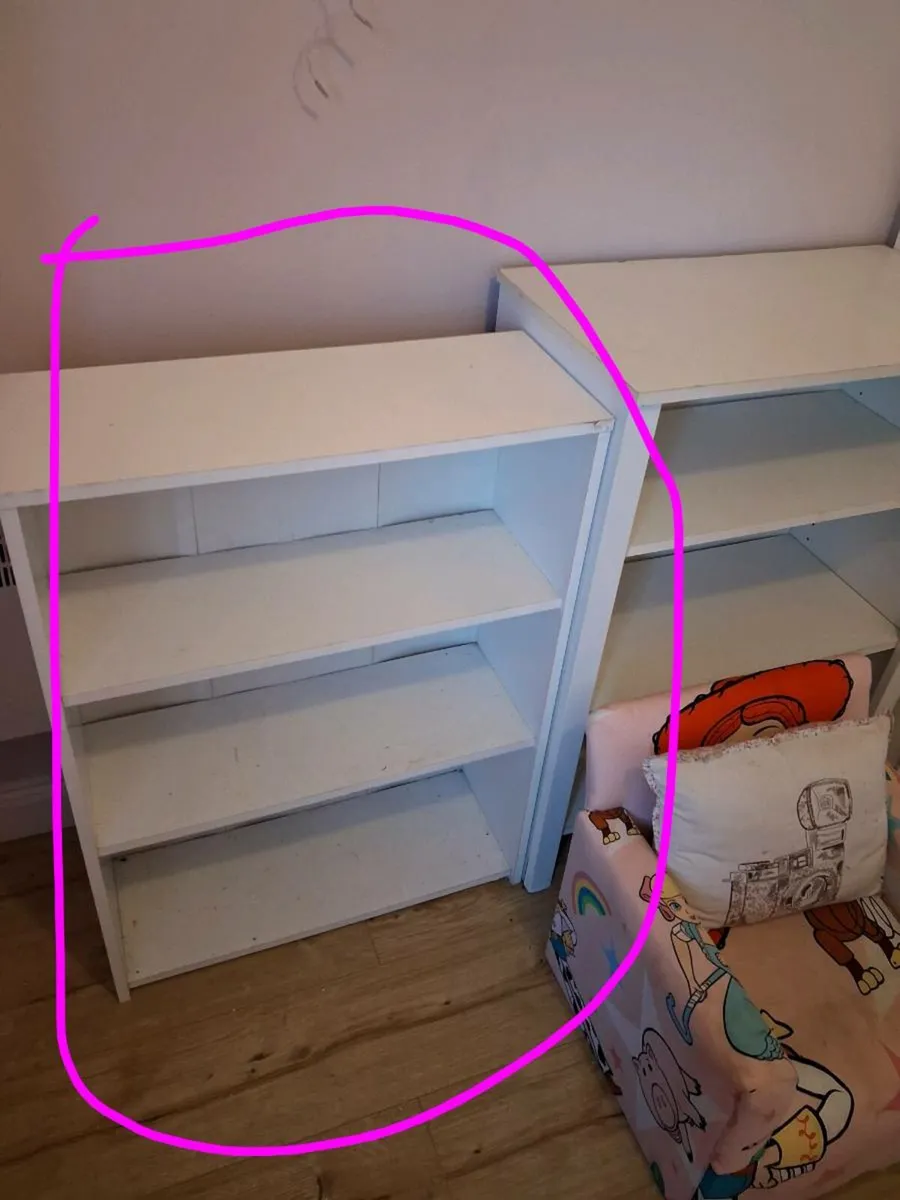 White Four Shelf Bookcase Unit - Image 2