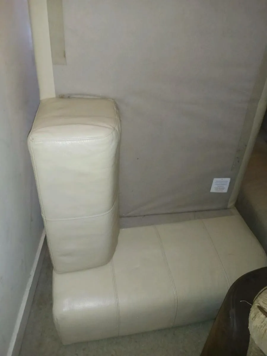 Lshape Cream leather Sofa - Image 2