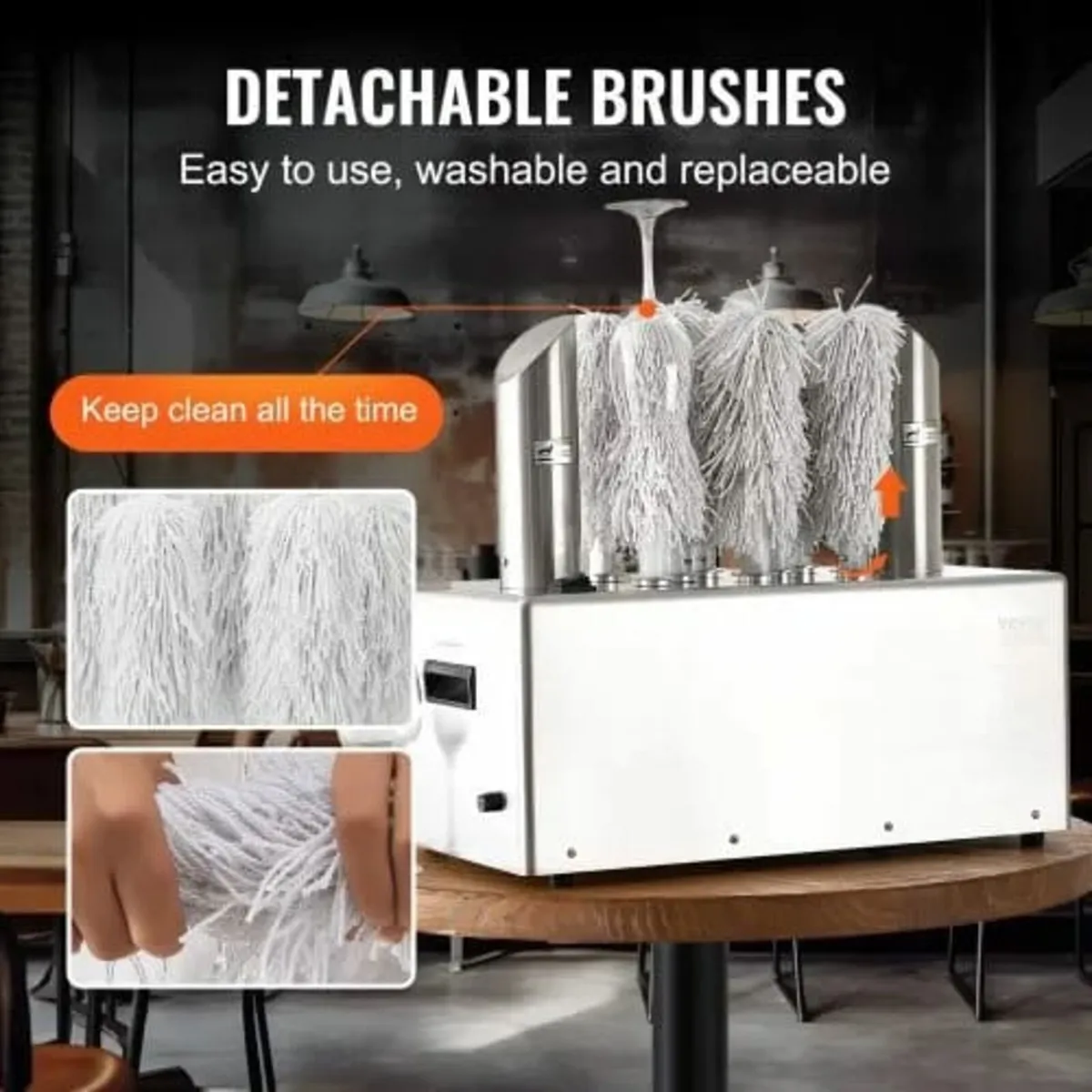 Wine Glass Polisher Machine, 8-Brush Glass Polishi - Image 2