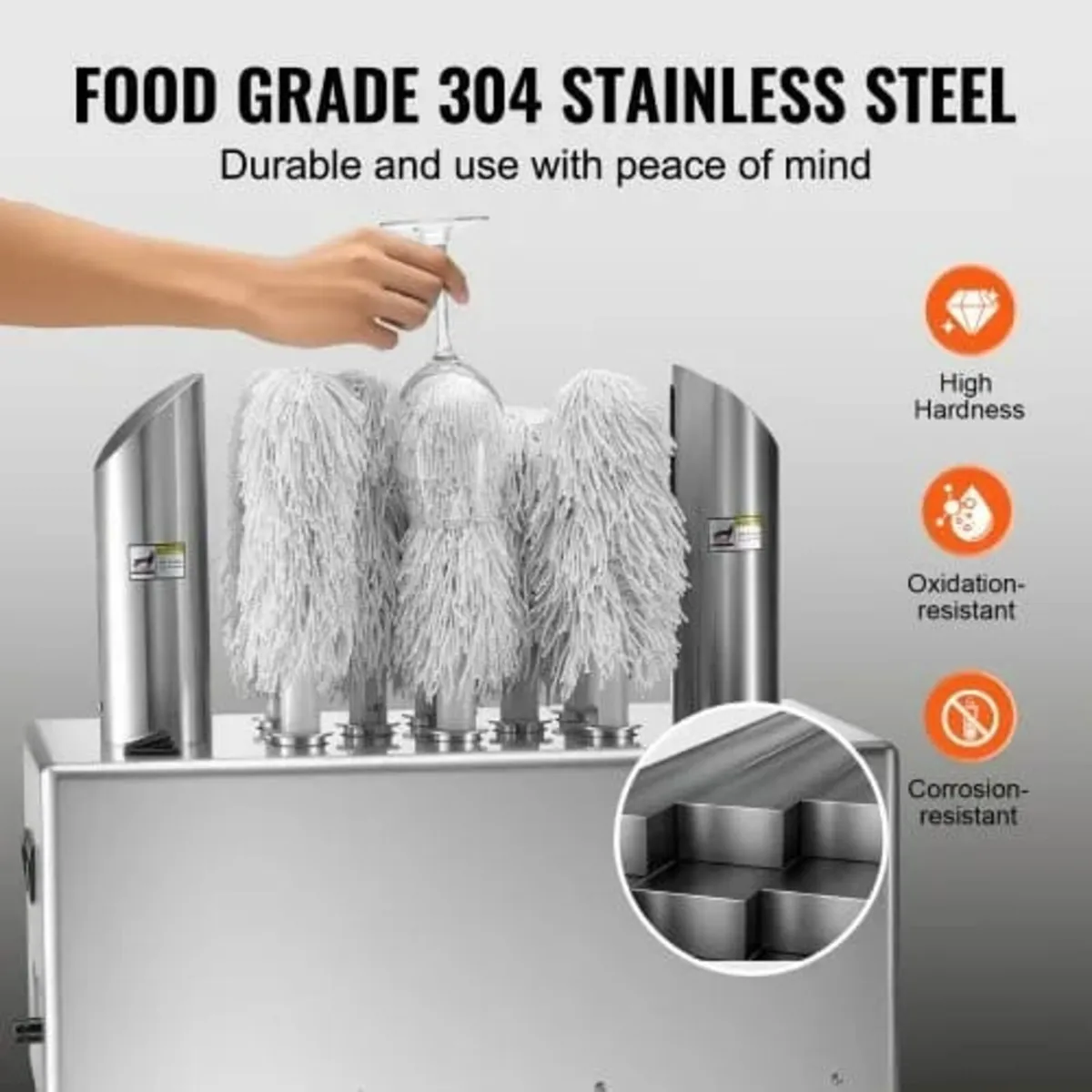 Wine Glass Polisher Machine, 8-Brush Glass Polishi - Image 4