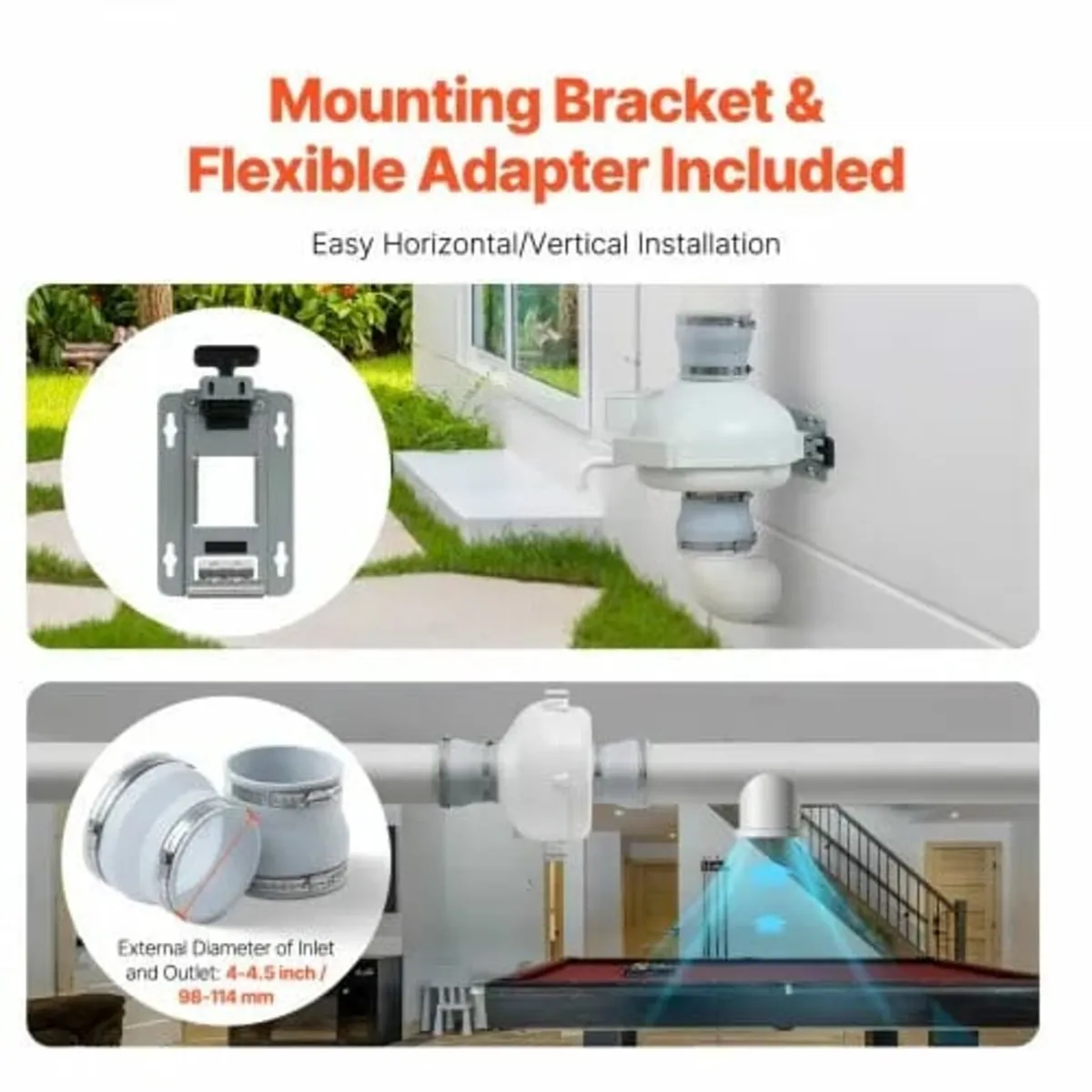 4 to 4.5 inch Radon Fan Installation Kit, Quiet 19 - Image 4