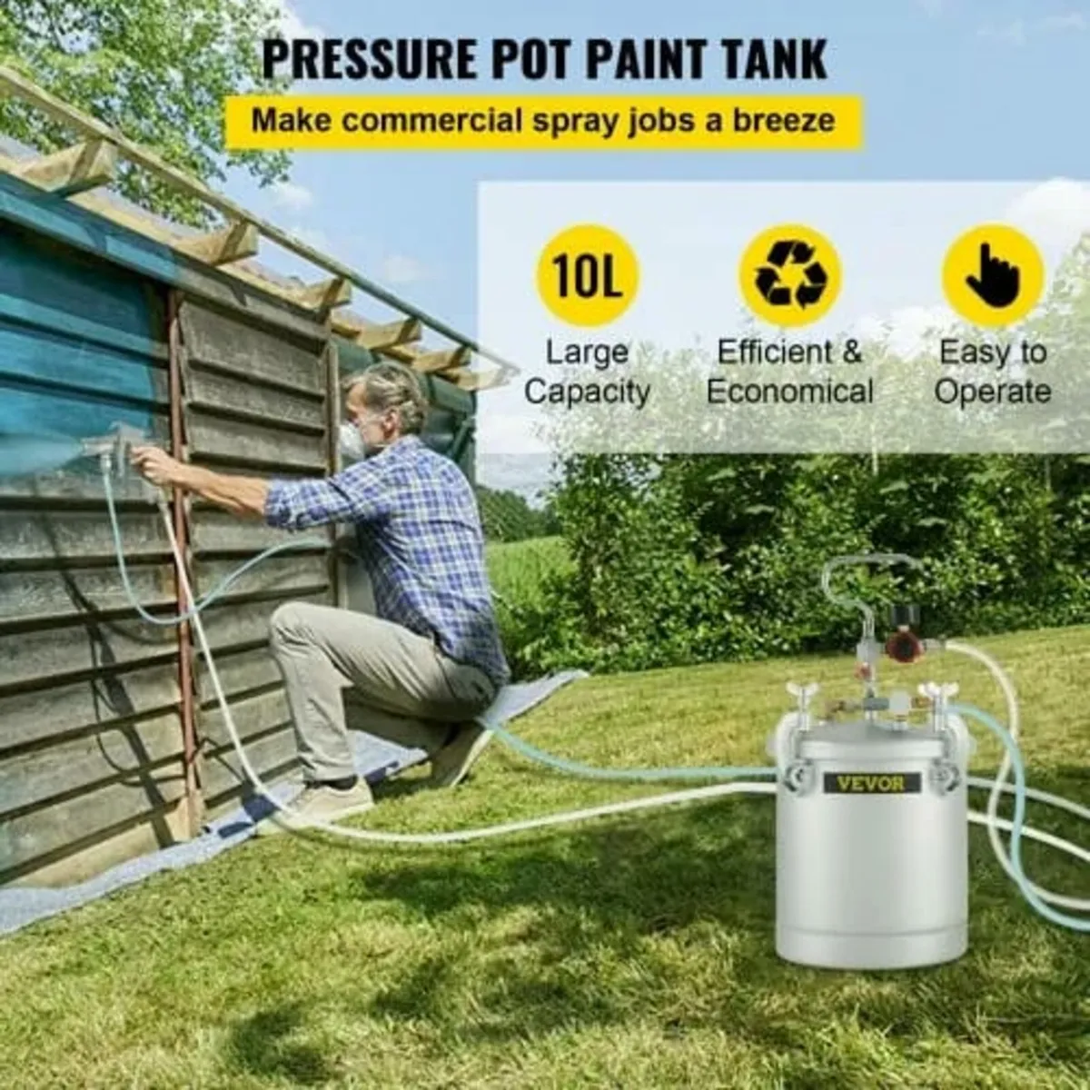 Commercial Paint Pressure Tank 2.5 Gallons Pressur - Image 2