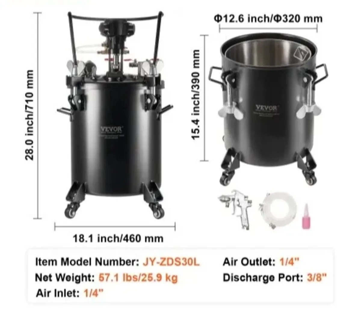 Spray Paint Pressure Pot, 30 L/7.5 gal Fully Autom - Image 3
