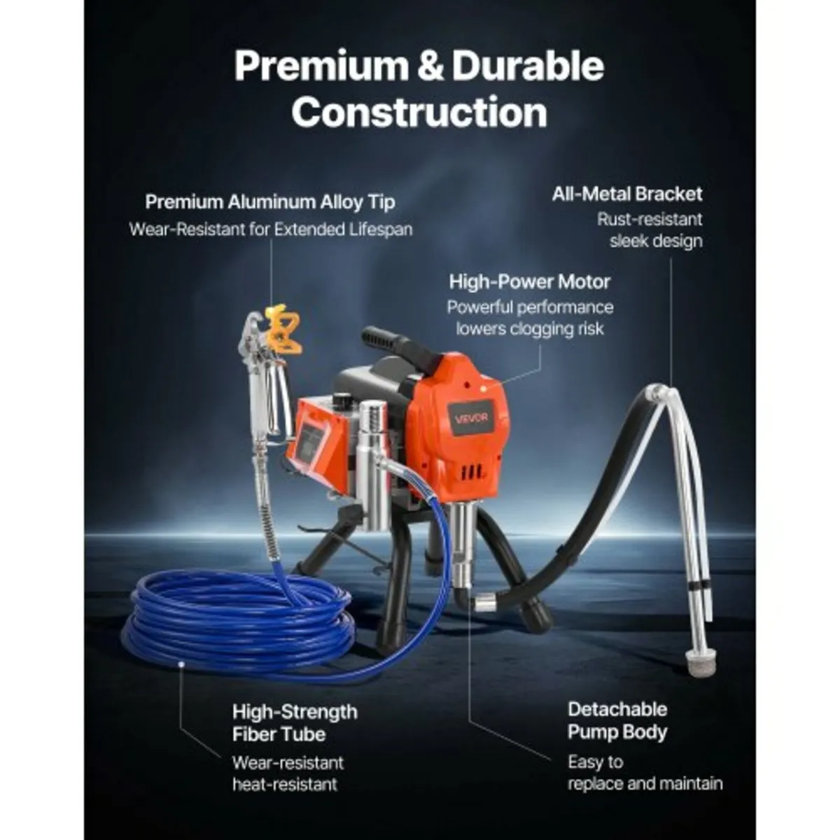 Stand Airless Paint Sprayer, 1500W, 3300PSI High P - Image 2