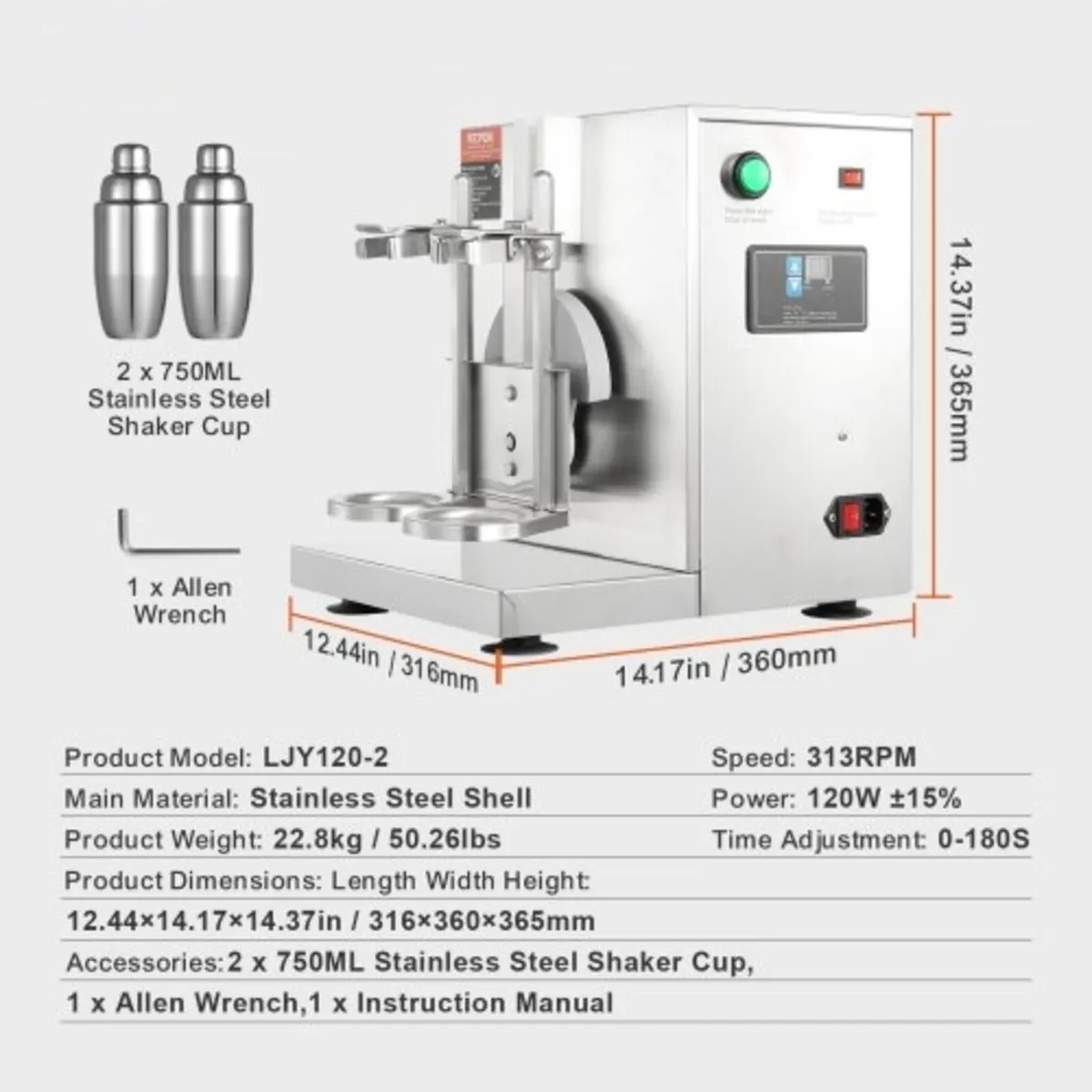 Milkshake Maker Machine, 120W Commercial Milk Tea - Image 3