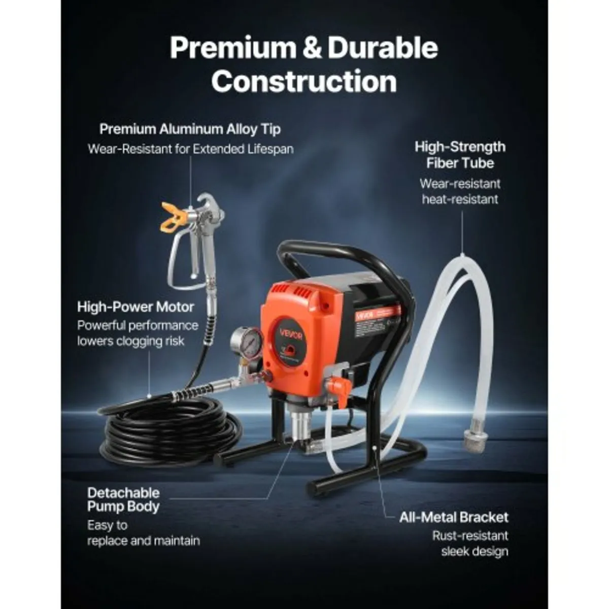 Stand Airless Paint Sprayer, 900W, 3300PSI High Pr - Image 3