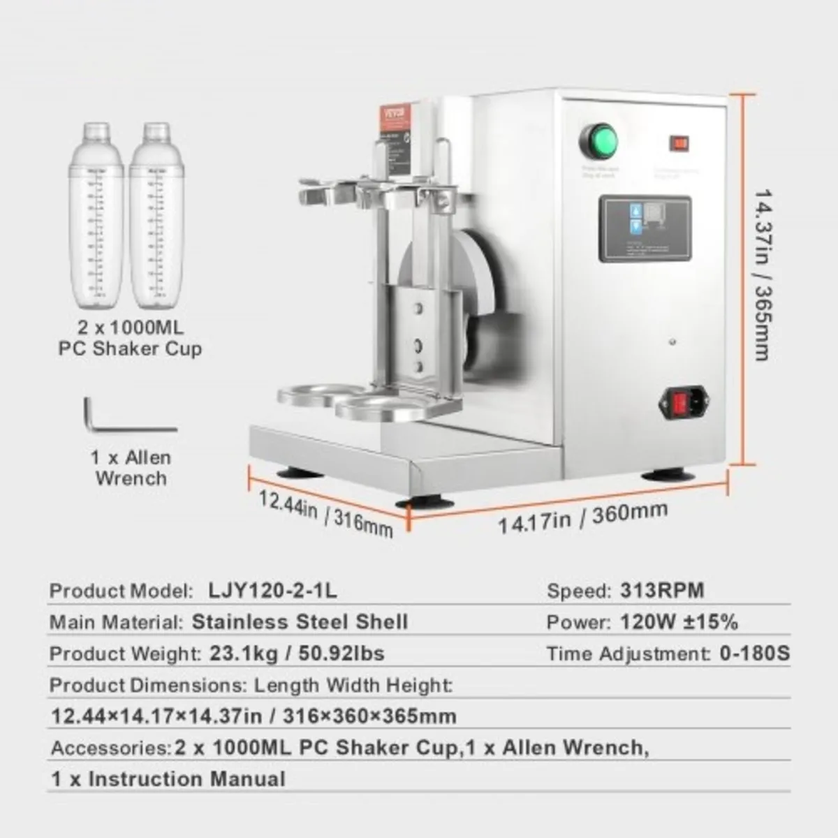 Milkshake Maker Machine, 120W Commercial Milk Tea - Image 3