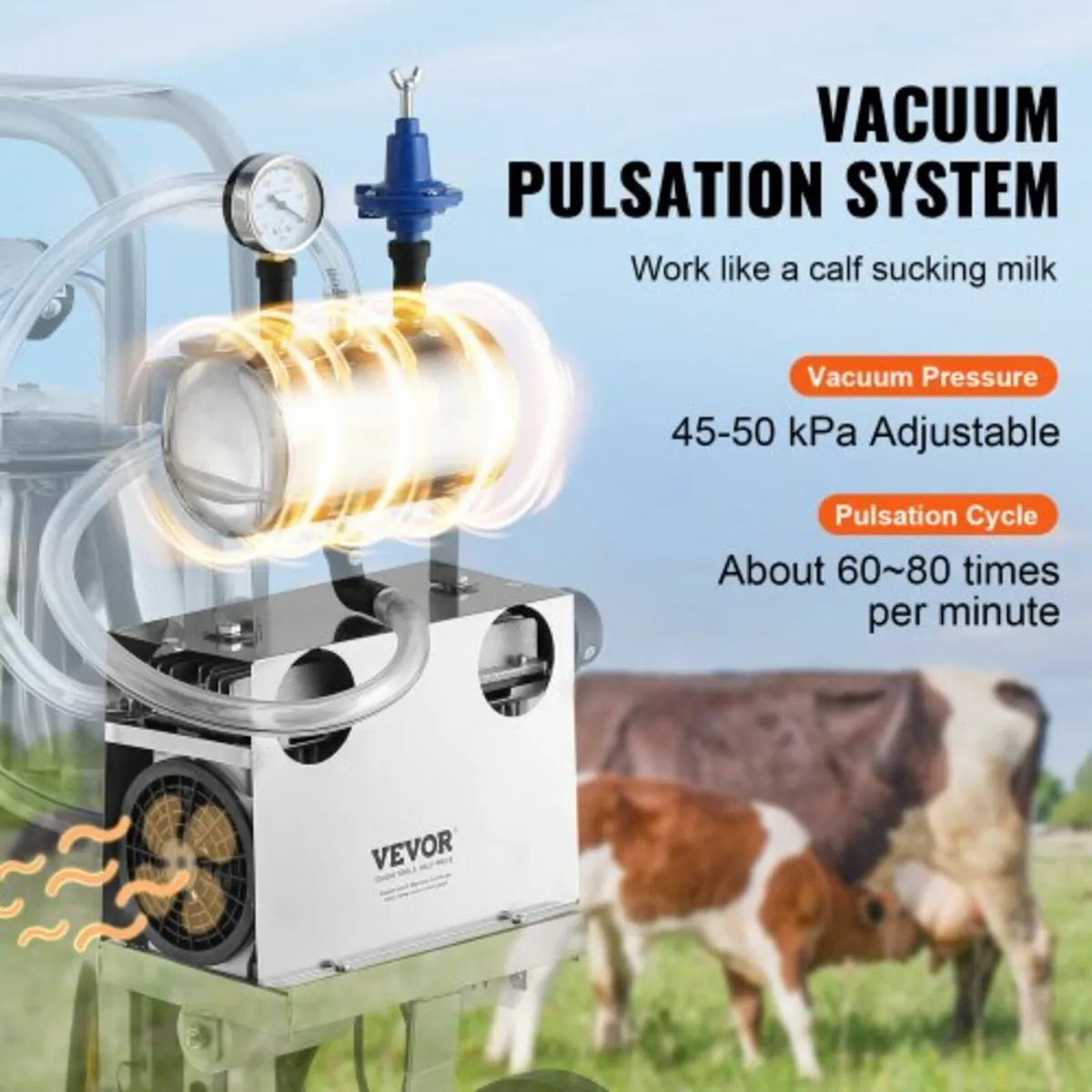 Electric Cow Milking Machine Milking Equipment 25L - Image 4