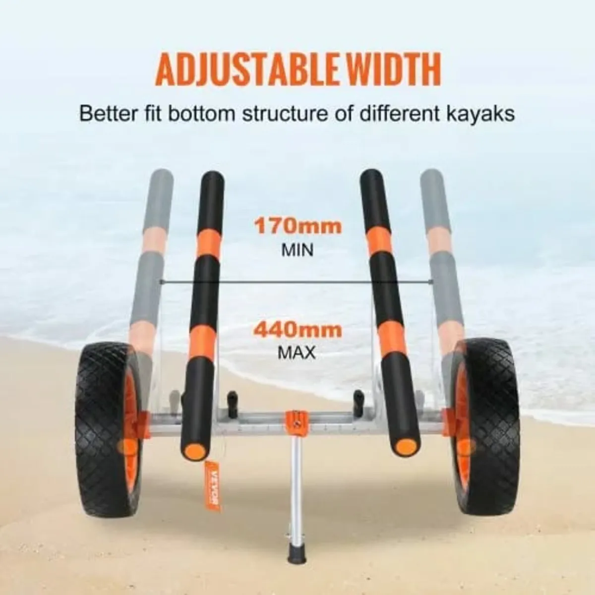 Heavy Duty Kayak Cart, 204.1 kg Load Capacity, Det - Image 2