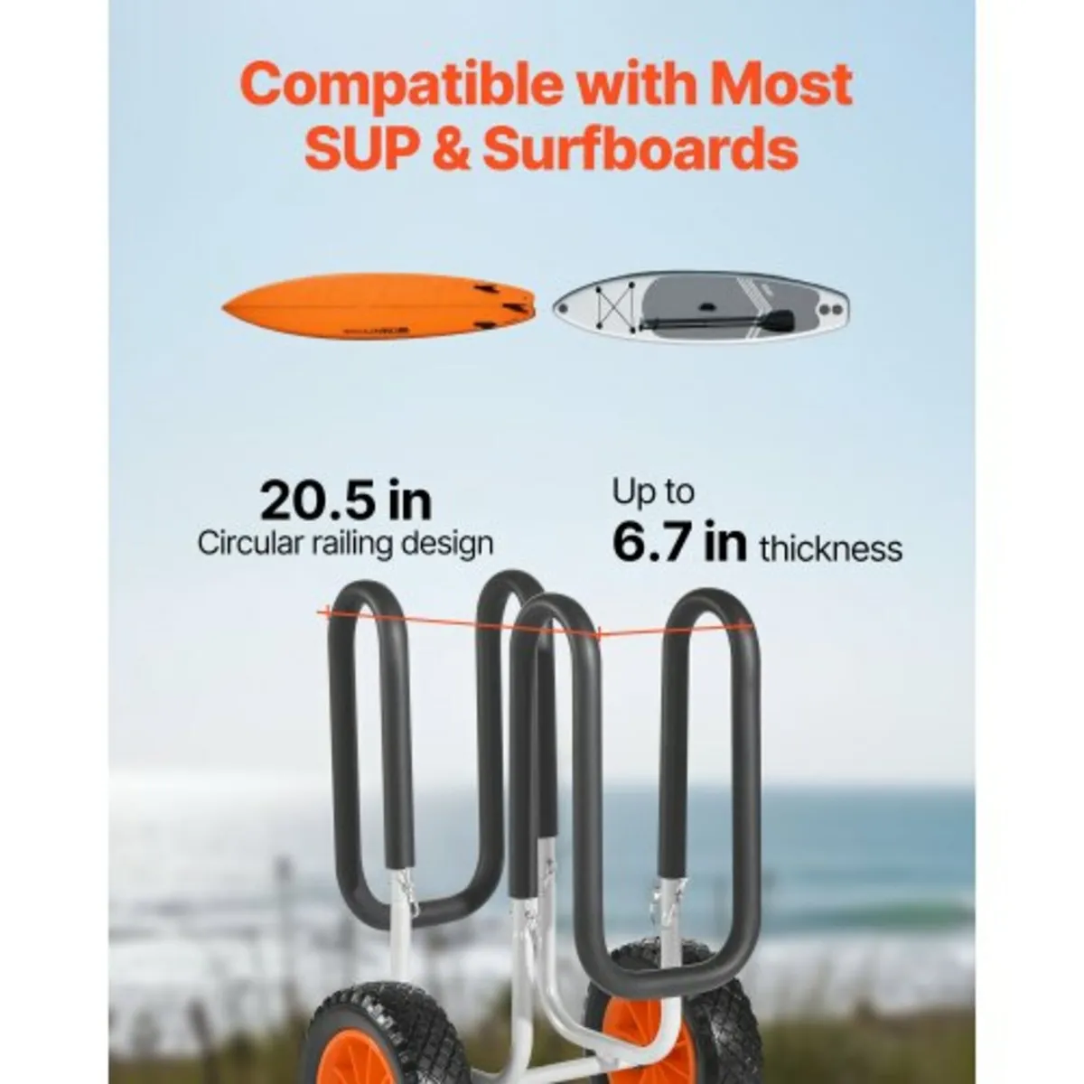 Kayak Cart, 68.0 kg Load Capacity, Stand Up Paddle - Image 3