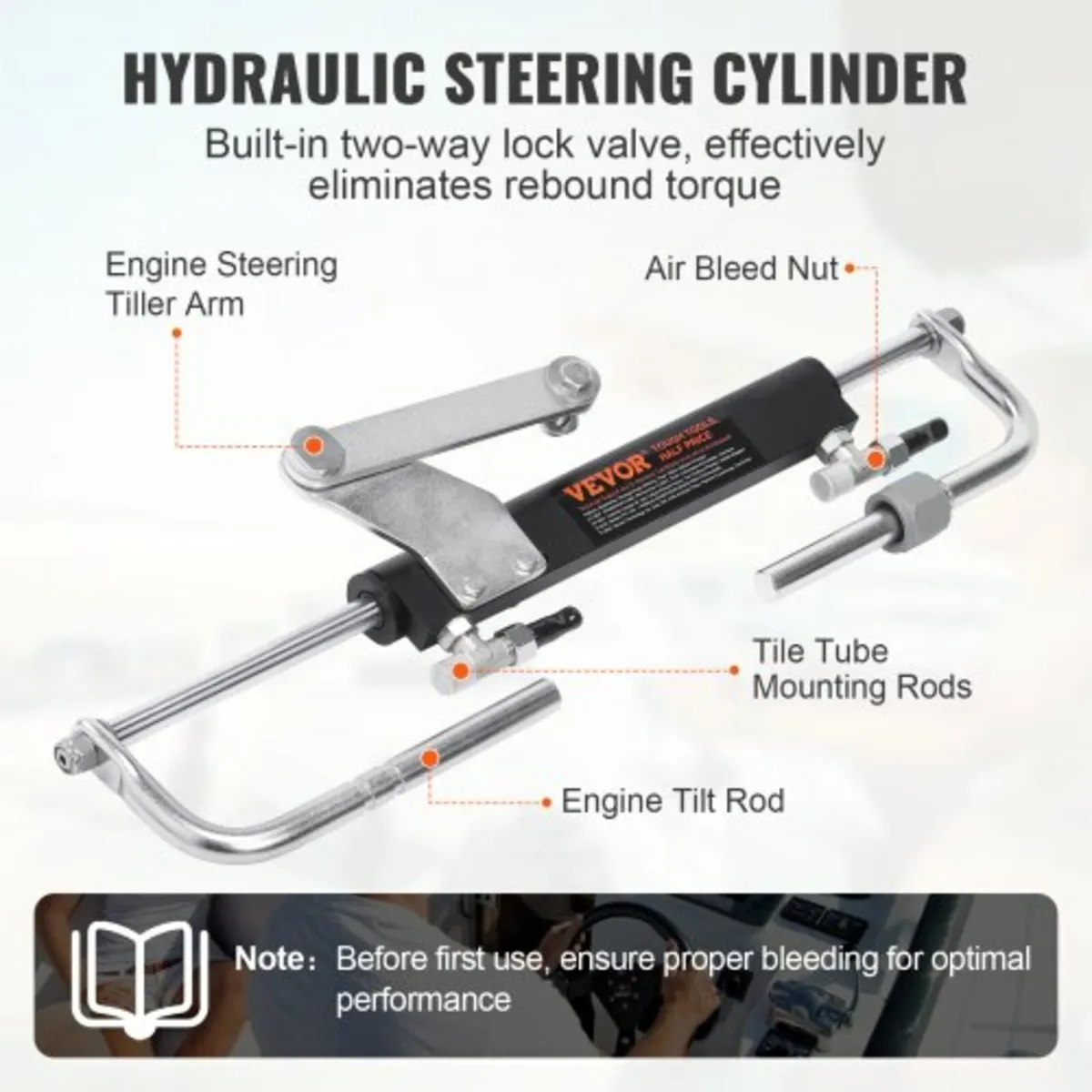 Hydraulic Outboard Steering Kit, Marine Boat Hydra - Image 2