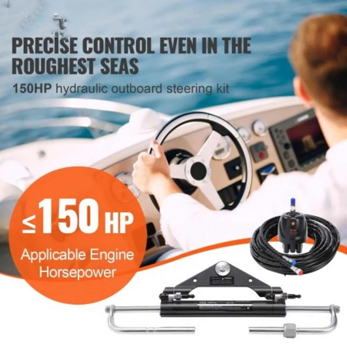 Hydraulic Outboard Steering Kit, 150HP, Marine Boa - Image 4