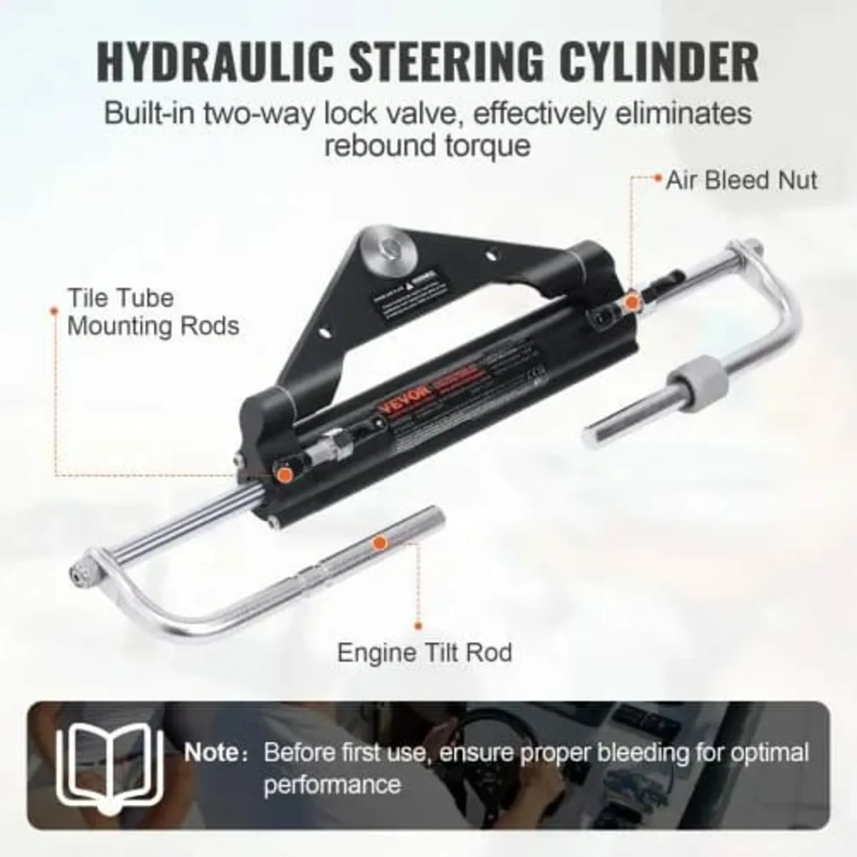 Hydraulic Outboard Steering Kit, 150HP, Marine Boa - Image 2