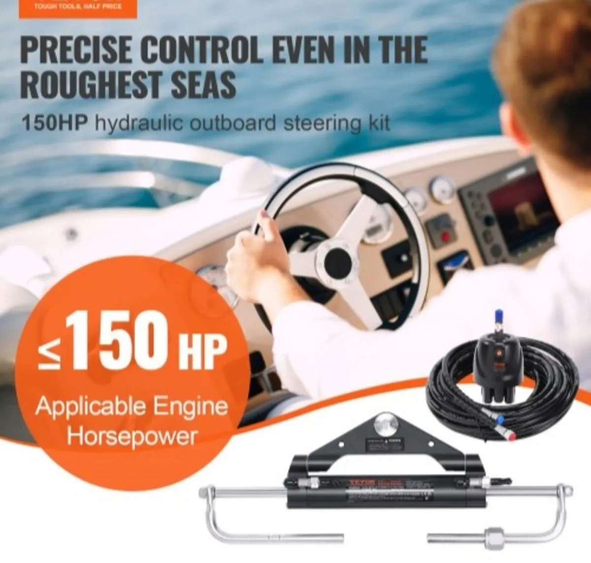 Hydraulic Outboard Steering Kit, 150HP, Marine Boa - Image 4