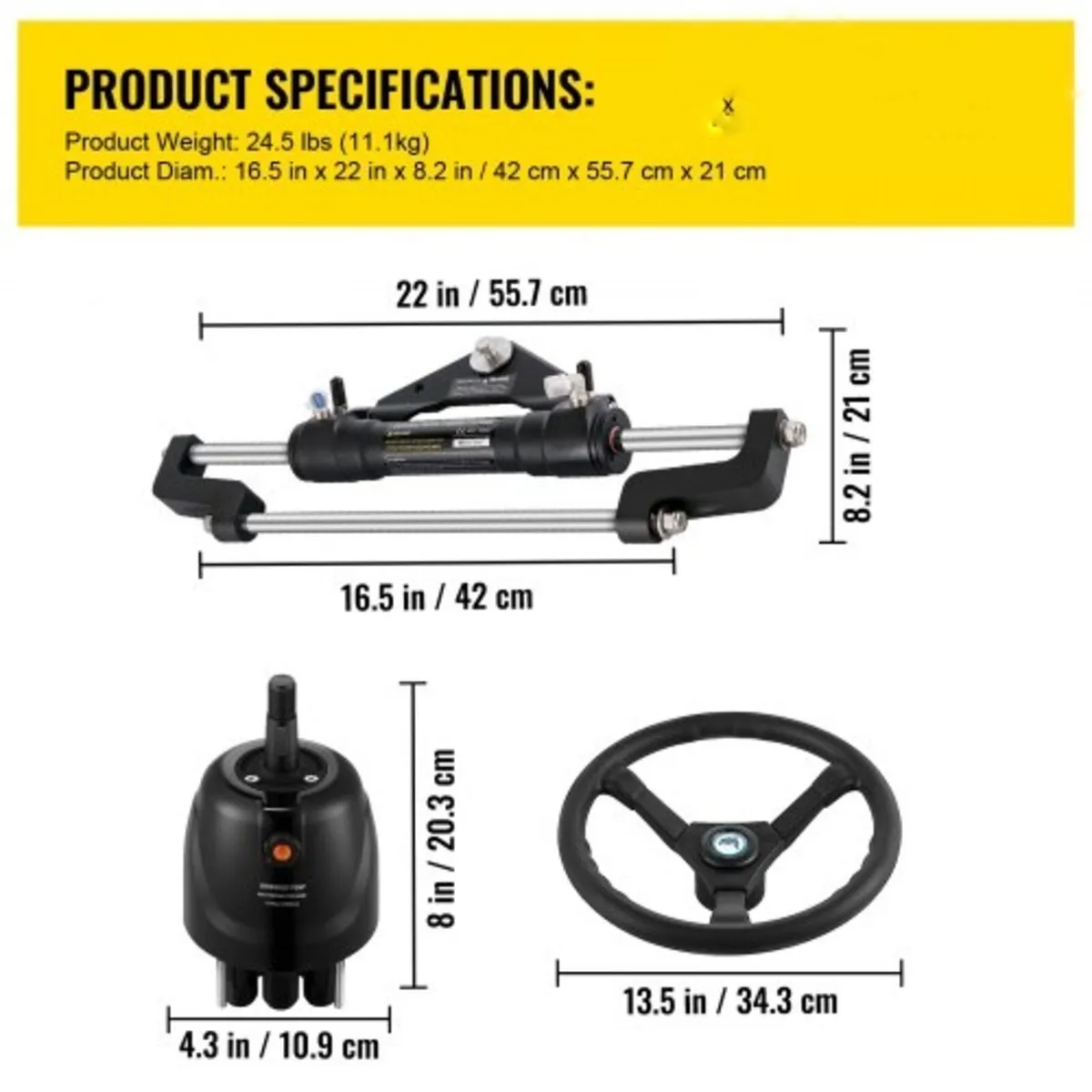 Hydraulic Boat Steering Kit, 300HP Hydraulic Steer - Image 3