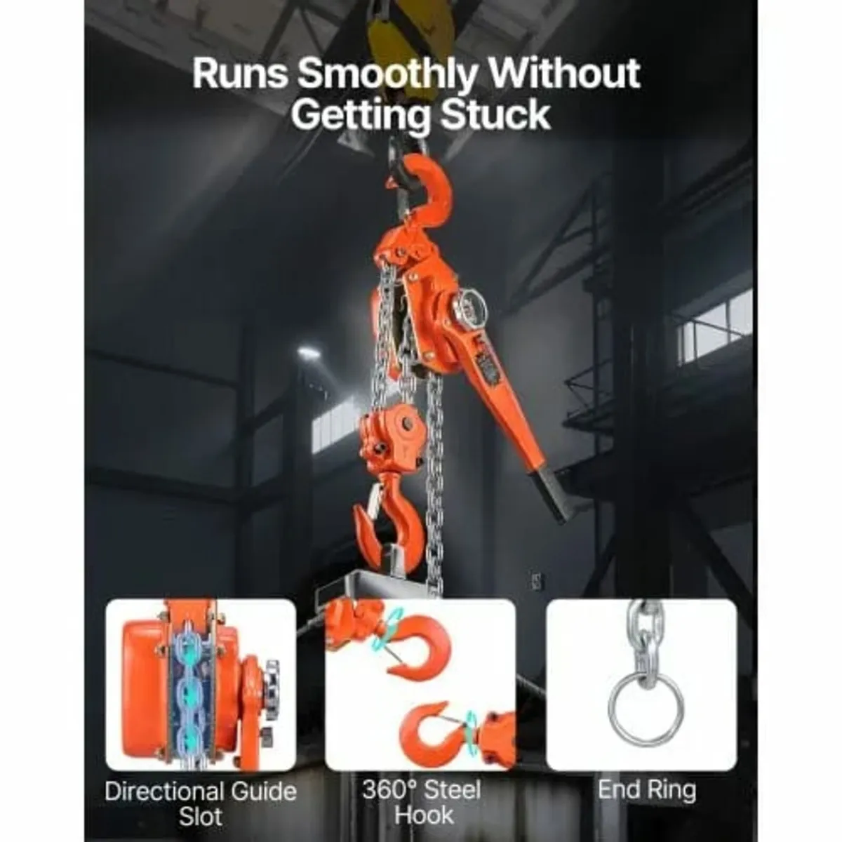 Manual Lever Chain Hoist, 6T 6000KG Capacity Heavy - Image 3