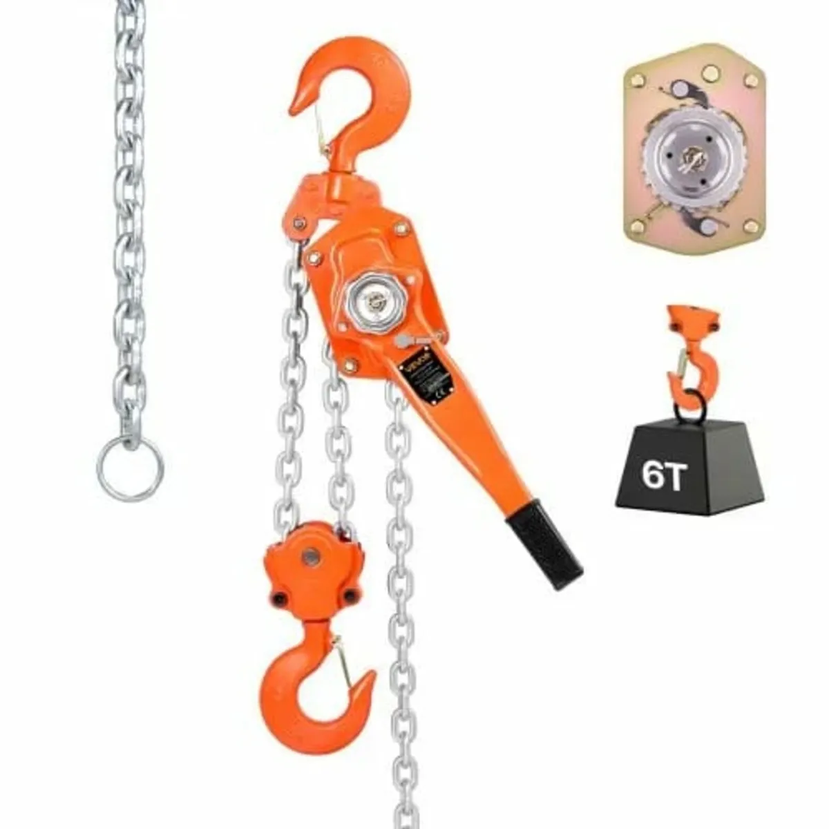 Manual Lever Chain Hoist, 6T 6000KG Capacity Heavy - Image 1