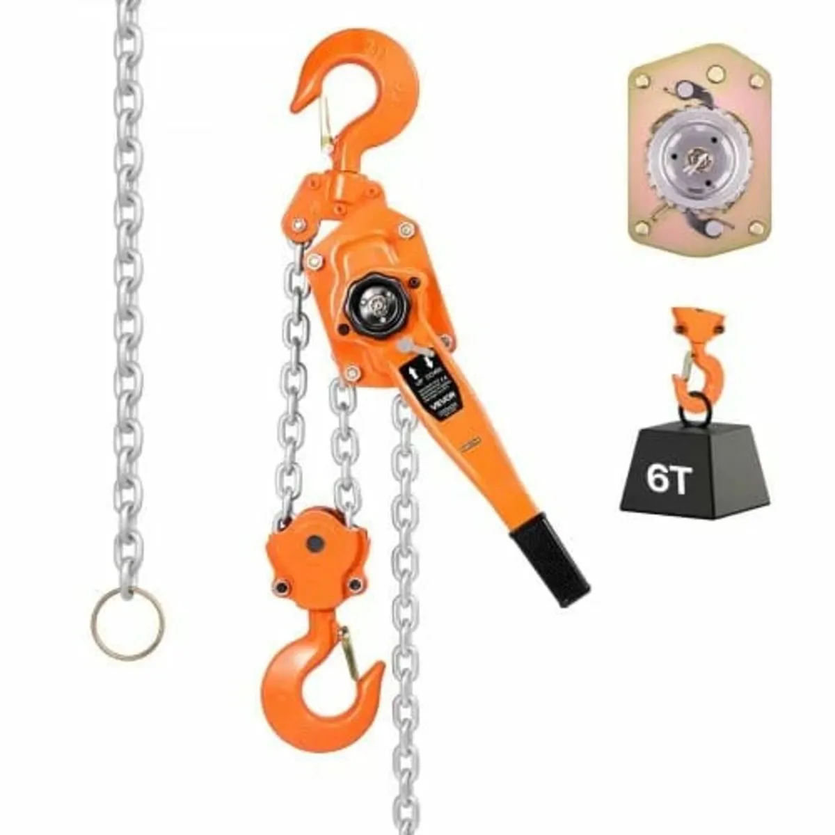 Manual Lever Chain Hoist, 6T 6000KG Capacity Heavy - Image 1