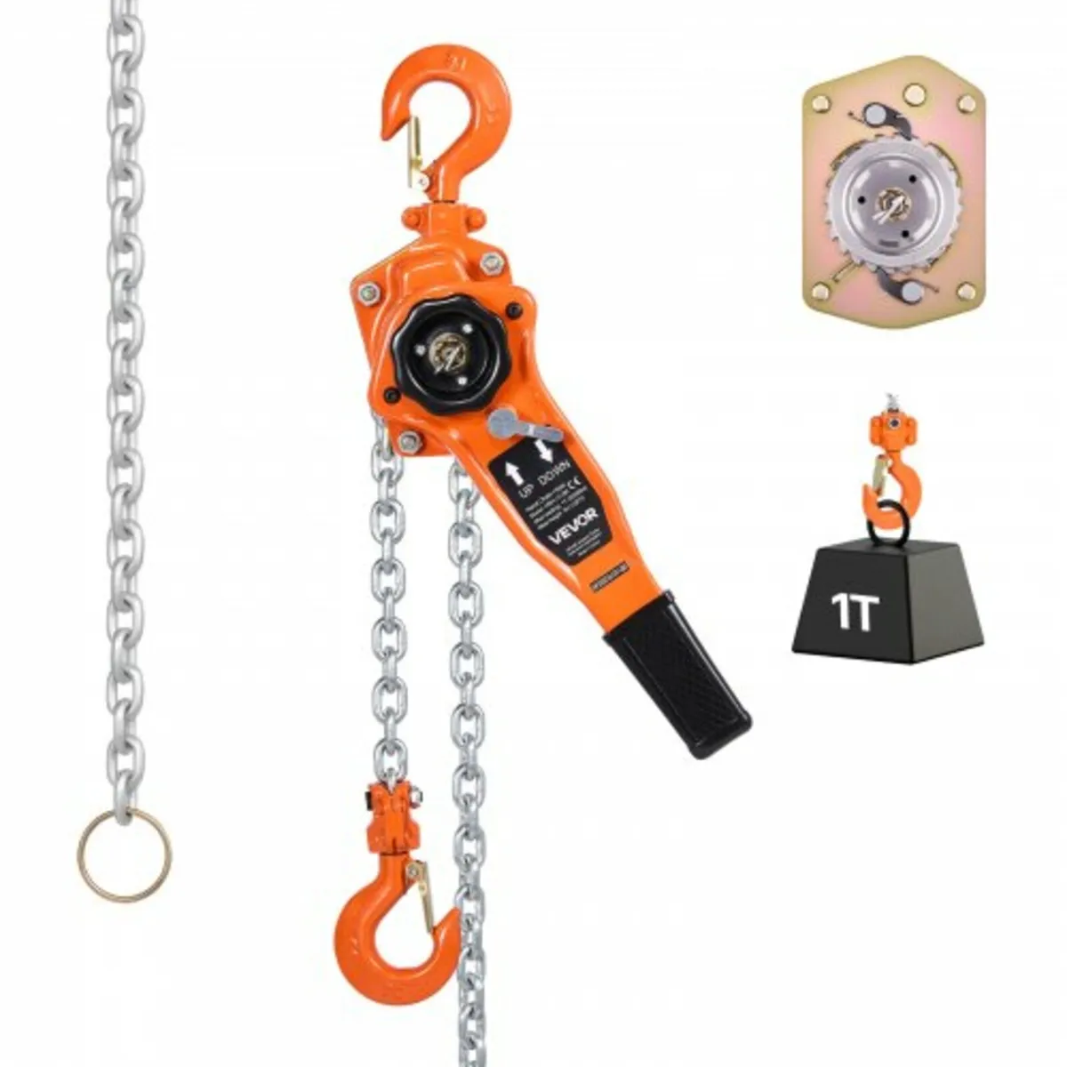 Manual Lever Chain Hoist, 1T 1000KG Capacity Heavy - Image 1