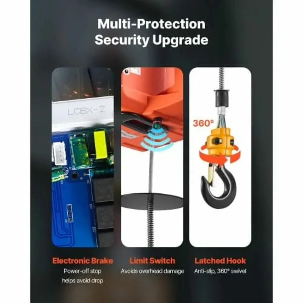 3-in-1 Electric Hoist Winch, 700 kg Capacity, 1500 - Image 4