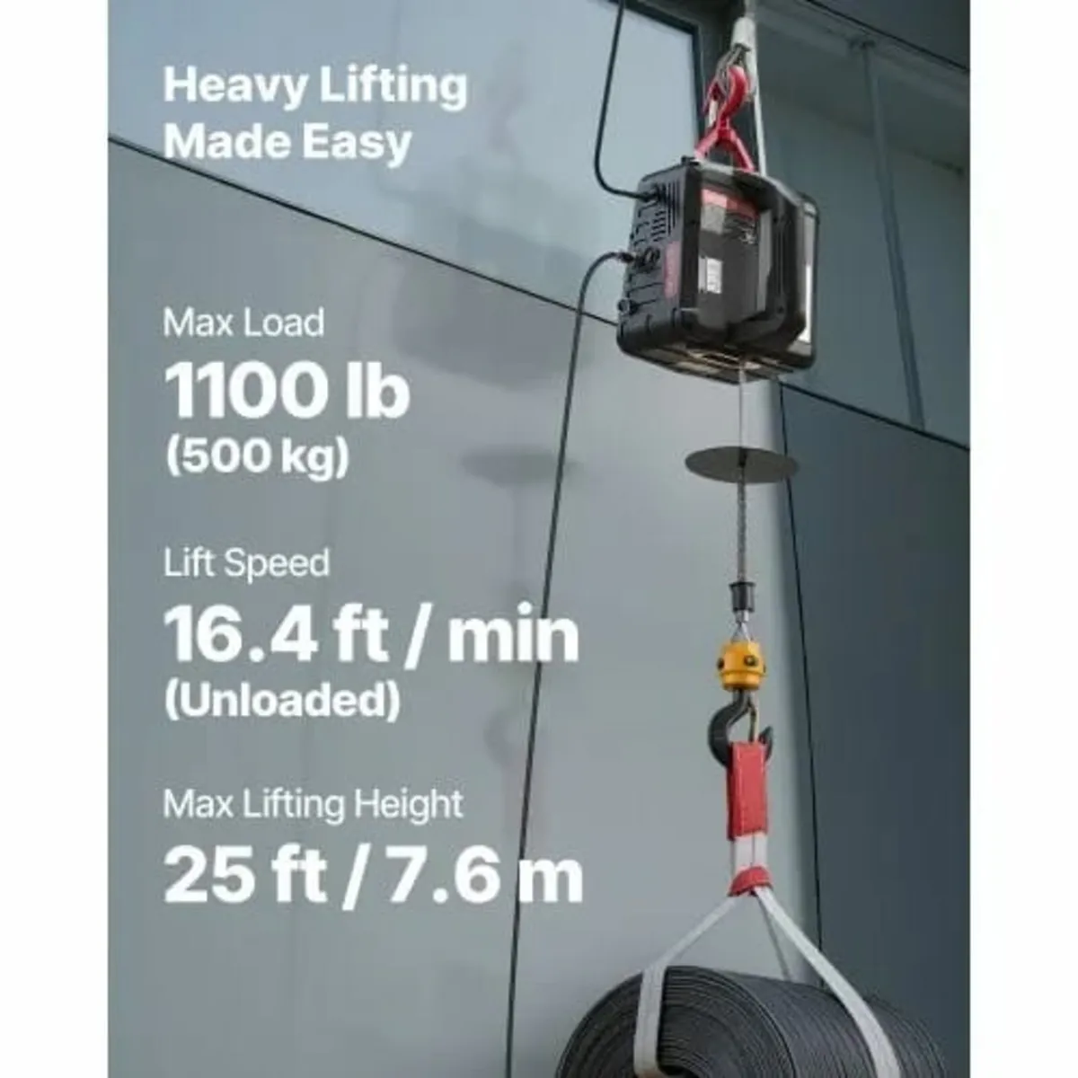 2-in-1 Electric Hoist Winch, 500 kg Capacity, 1500 - Image 2